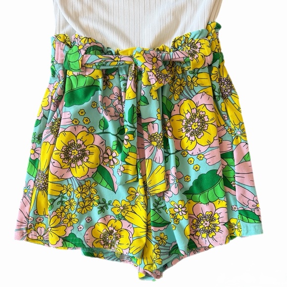 Jolie & Joy Garden Girl Strapless Floral New Preppy Romper Size Small - Picture 4 of 7